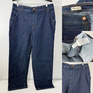 Madewell The Perfect Vintage‎ Straight High Rise Jeans Raw Hem Size 32 Women's